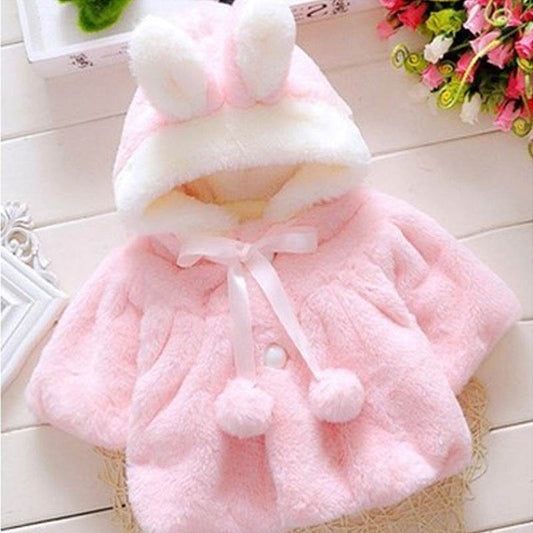 Samantha Rabbit Hood Coat - Mubimart
