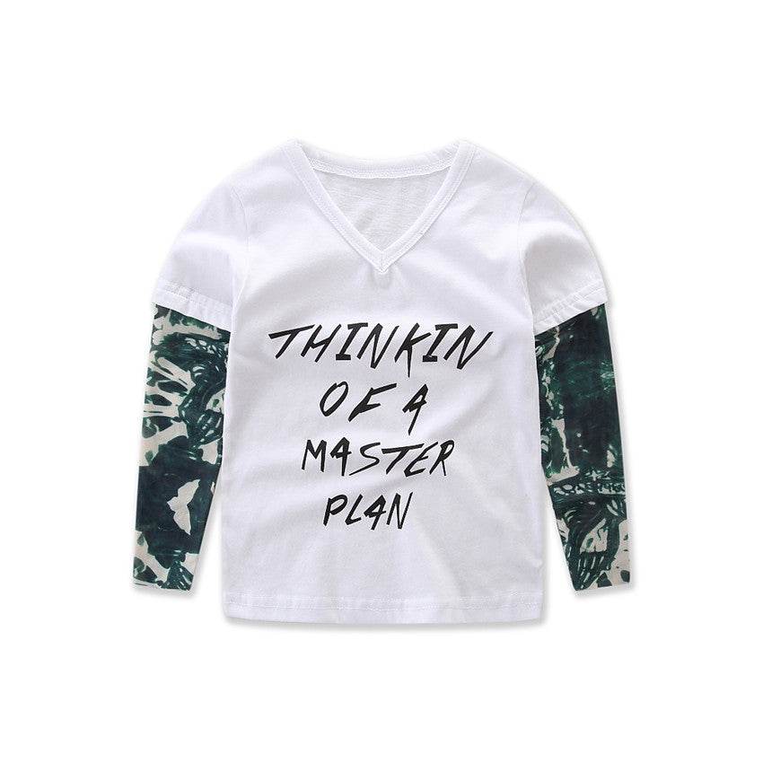 Samgami Baby Cross-border Children's Clothing Spring And Autumn Boys' Suit Trendy Child Fashion Print Top Trousers 2-piece Set - Mubimart