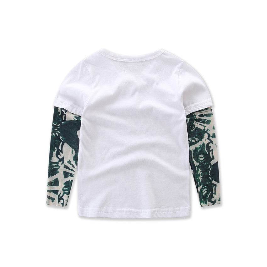 Samgami Baby Cross-border Children's Clothing Spring And Autumn Boys' Suit Trendy Child Fashion Print Top Trousers 2-piece Set - Mubimart