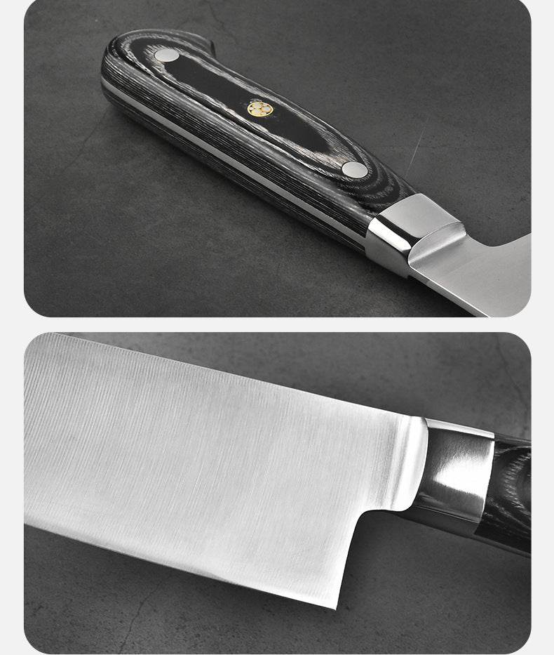 Sanding Texture Colored Wooden Handle Master Chef's Knife Slicing Knife Kitchen Knife Fruit Knife - Mubimart