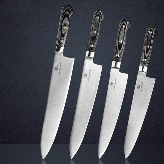 Sanding Texture Colored Wooden Handle Master Chef's Knife Slicing Knife Kitchen Knife Fruit Knife - Mubimart