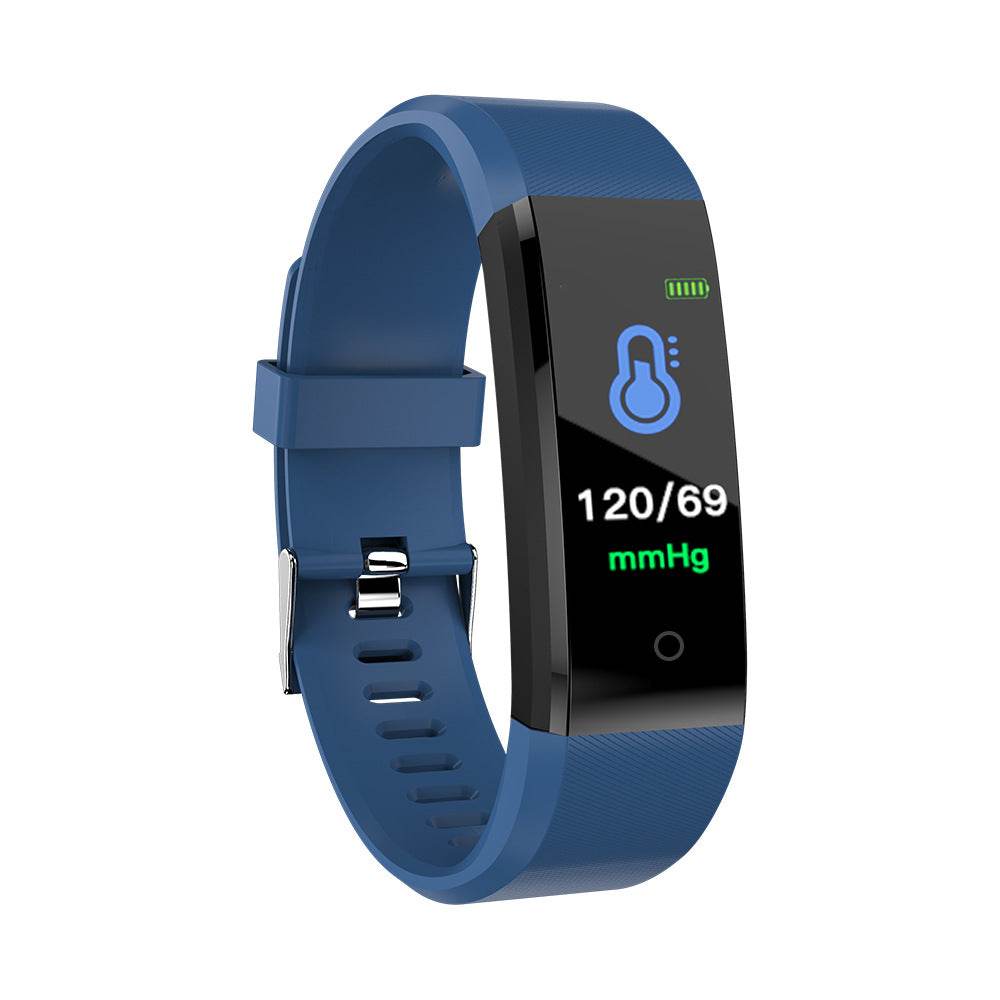 Screen Smart Wristband Heart Rate Monitor Fitness Activity Tracker 115plus Smart Band Color Blood Pressure Music Remote Control - Mubimart