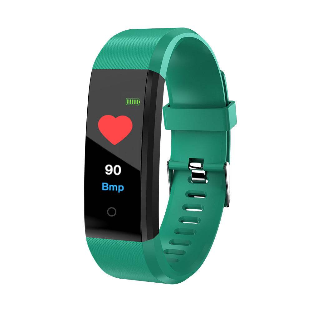 Screen Smart Wristband Heart Rate Monitor Fitness Activity Tracker 115plus Smart Band Color Blood Pressure Music Remote Control - Mubimart