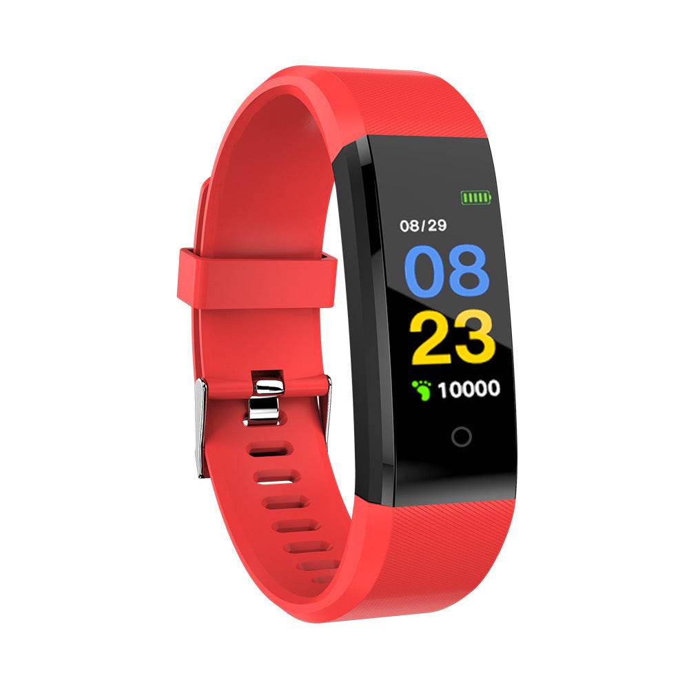 Screen Smart Wristband Heart Rate Monitor Fitness Activity Tracker 115plus Smart Band Color Blood Pressure Music Remote Control - Mubimart