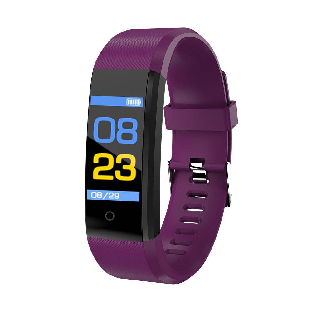 Screen Smart Wristband Heart Rate Monitor Fitness Activity Tracker 115plus Smart Band Color Blood Pressure Music Remote Control - Mubimart