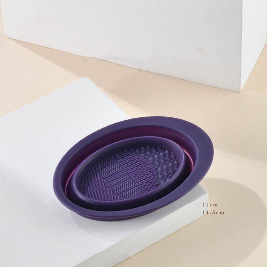 Scrubbing Plate Makeup Brush Cleaning Pad Makeup Brush Cleaning Bowl - Mubimart