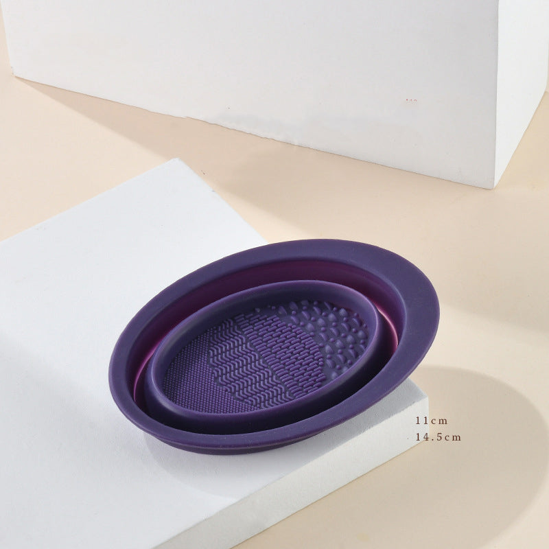 Scrubbing Plate Makeup Brush Cleaning Pad Makeup Brush Cleaning Bowl - Mubimart -  