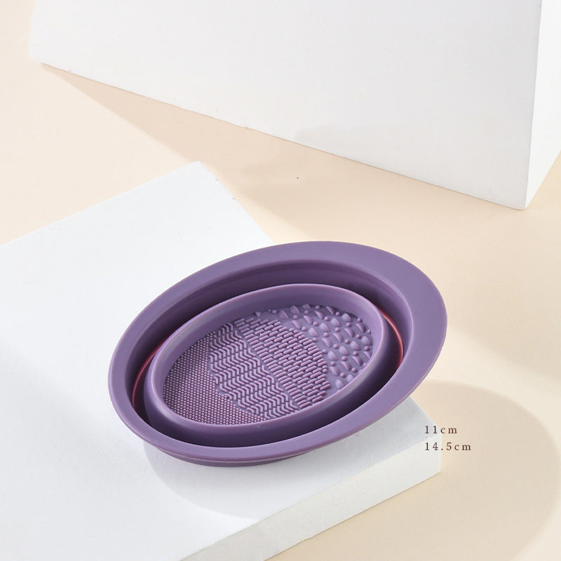 Scrubbing Plate Makeup Brush Cleaning Pad Makeup Brush Cleaning Bowl - Mubimart -  