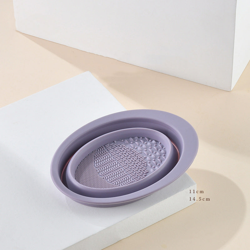 Scrubbing Plate Makeup Brush Cleaning Pad Makeup Brush Cleaning Bowl - Mubimart -  