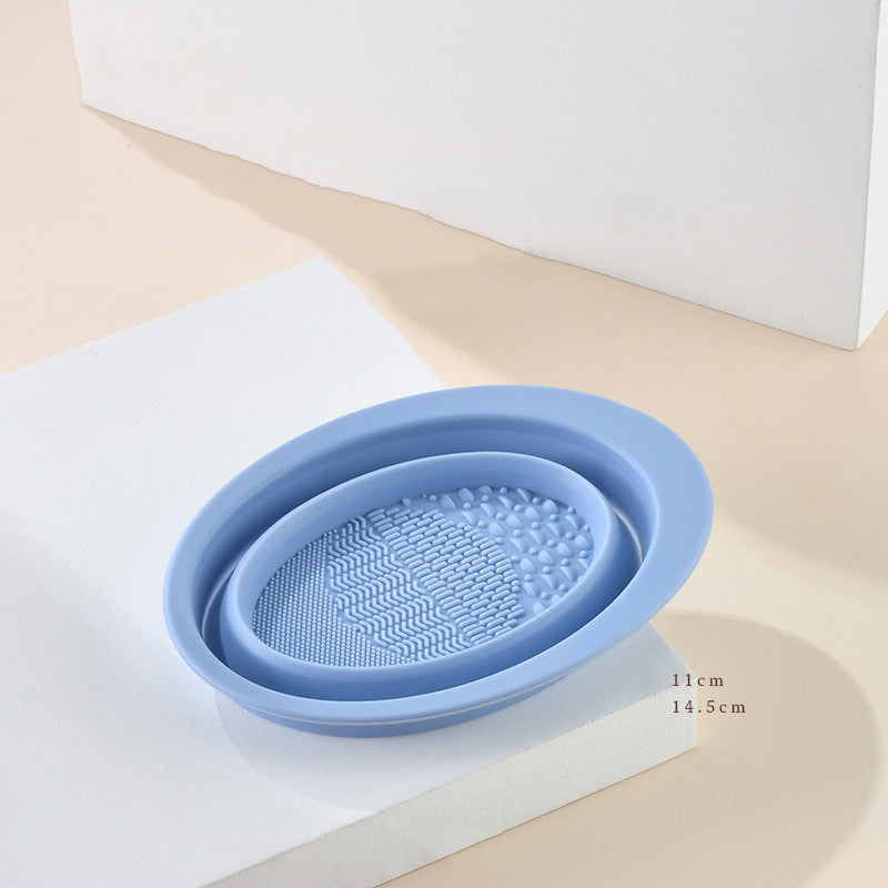 Scrubbing Plate Makeup Brush Cleaning Pad Makeup Brush Cleaning Bowl - Mubimart -  