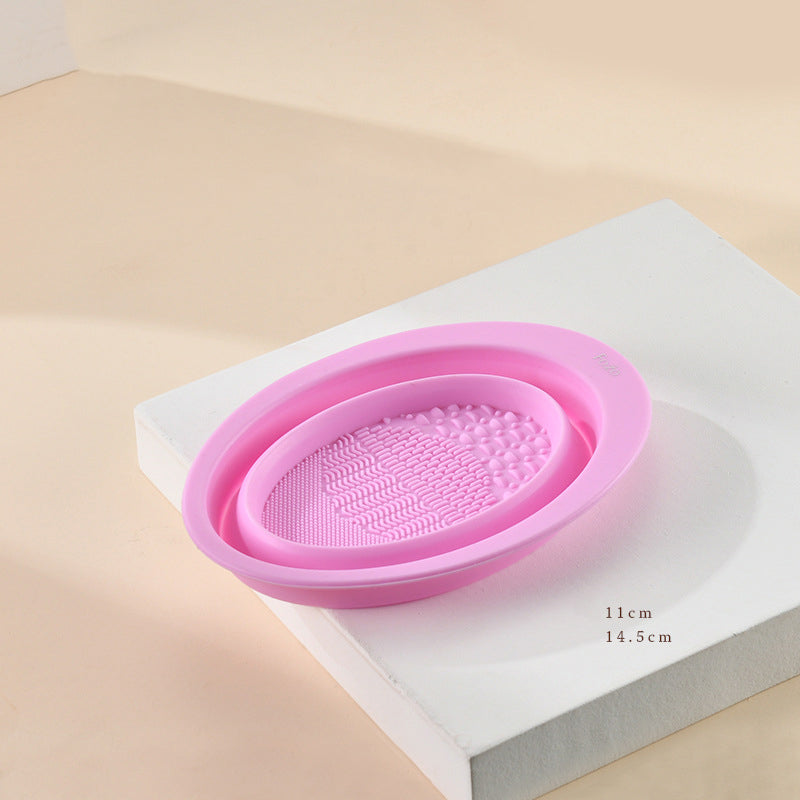 Scrubbing Plate Makeup Brush Cleaning Pad Makeup Brush Cleaning Bowl - Mubimart -  