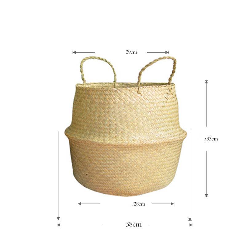 Seagrass Woven Storage Portable Flower Basket - Mubimart