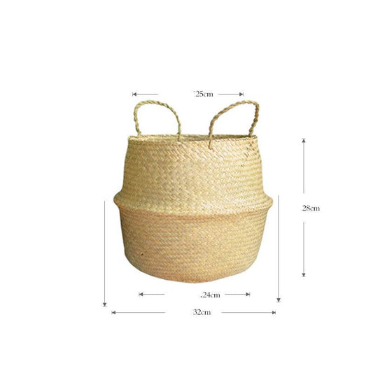 Seagrass Woven Storage Portable Flower Basket - Mubimart