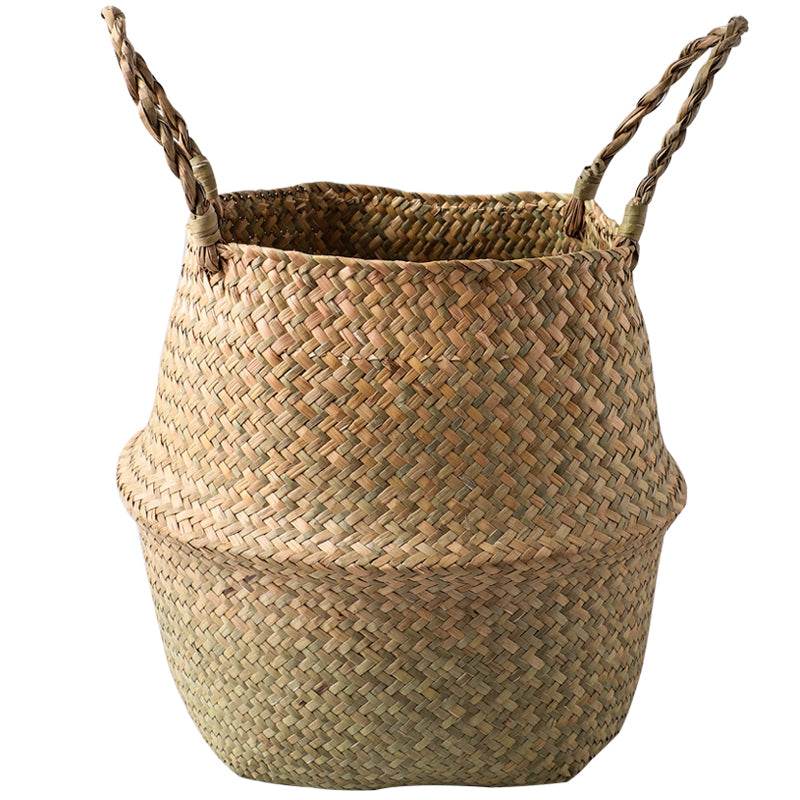 Seagrass Woven Storage Portable Flower Basket - Mubimart