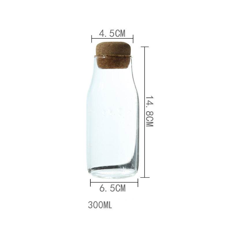 Sealed Jar Glass Transparent Tea Can Seasoning Jar Cork - Mubimart