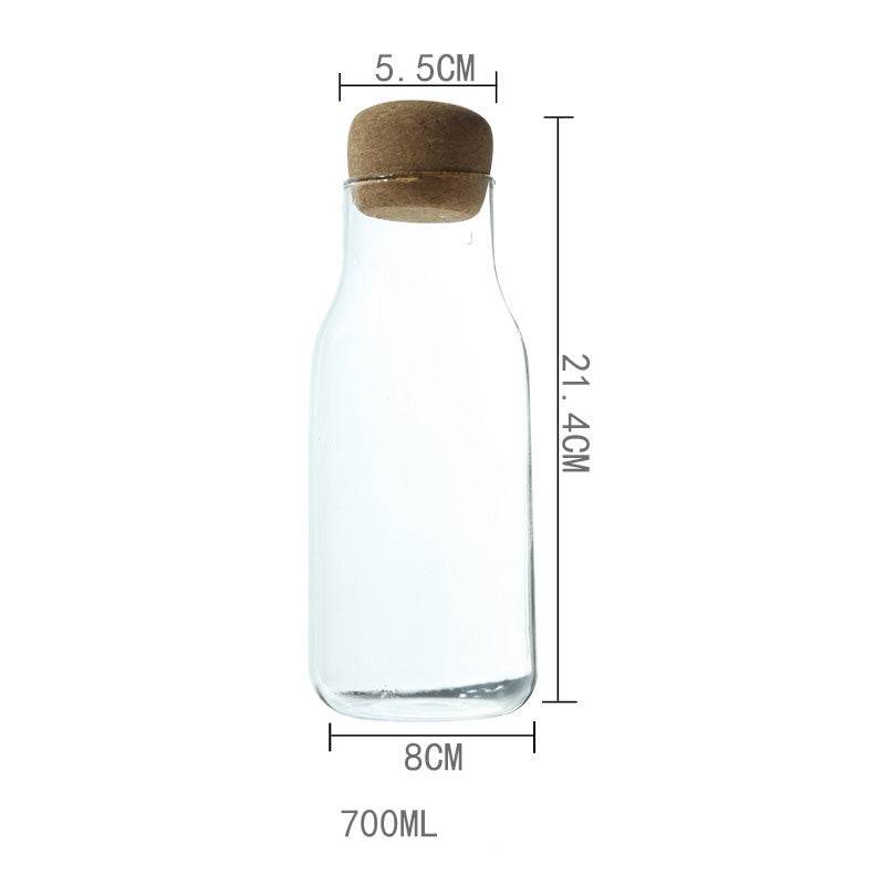 Sealed Jar Glass Transparent Tea Can Seasoning Jar Cork - Mubimart