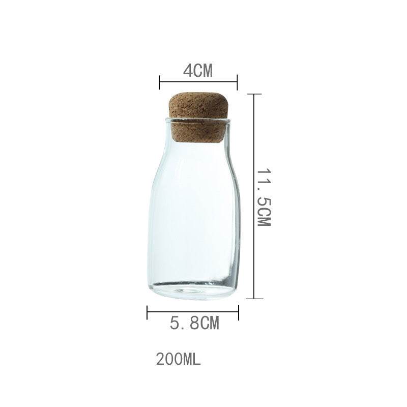 Sealed Jar Glass Transparent Tea Can Seasoning Jar Cork - Mubimart