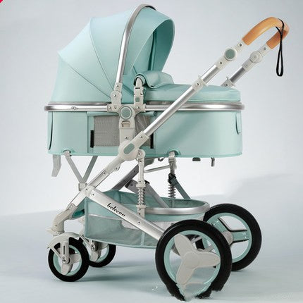 Seatable And Reclining Portable Two-way Folding Baby Trolley - Mubimart - Bassinets & Cradles 