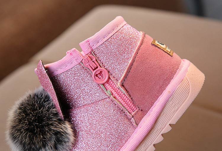 Semi-baby Non-slip Soft-soled Cotton Shoes Warm Winter Shoes - Mubimart