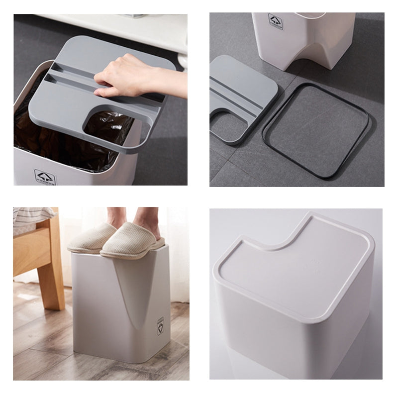 Separated Overlay Plastic Trash Can - Mubimart -  