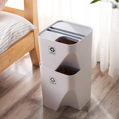 Separated Overlay Plastic Trash Can - Mubimart - Trash can 