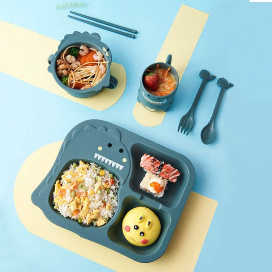 Set Baby Cartoon Dinosaur Tableware Childrens Dinnerware Set - Mubimart