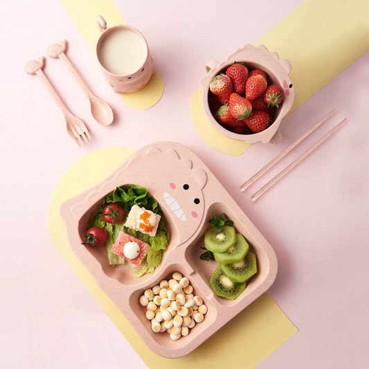 Set Baby Cartoon Dinosaur Tableware Childrens Dinnerware Set - Mubimart