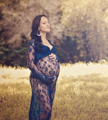 Sexy perspective lace dress, pregnant women's skirts, pregnant women, photographing, maternity, photography and dress - Mubimart -  