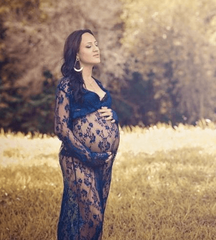 Sexy perspective lace dress, pregnant women's skirts, pregnant women, photographing, maternity, photography and dress - Mubimart