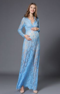 Sexy perspective lace dress, pregnant women's skirts, pregnant women, photographing, maternity, photography and dress - Mubimart -  