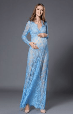 Sexy perspective lace dress, pregnant women's skirts, pregnant women, photographing, maternity, photography and dress - Mubimart