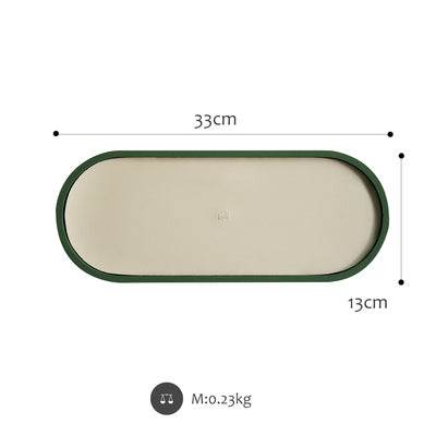 Shallow Storage Tray Desktop Wooden Tray Morandi Color Debris Tray - Mubimart