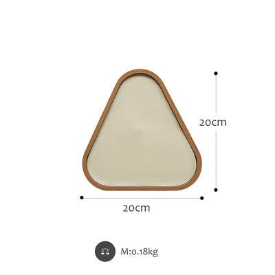 Shallow Storage Tray Desktop Wooden Tray Morandi Color Debris Tray - Mubimart