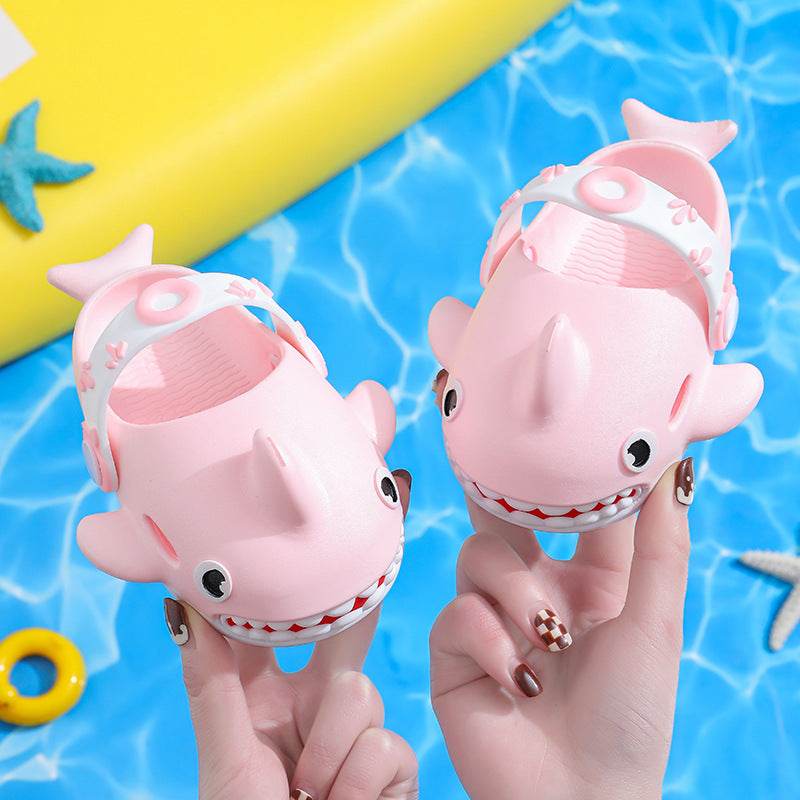 Shark Slippers For Kids Boys Girls Cute Non Slip Slides Shoes - Mubimart