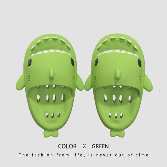 Shark Slippers With Drain Holes Shower Shoes For Women Quick Drying Eva Pool Shark Slides Beach Sandals With Drain Holes - Mubimart