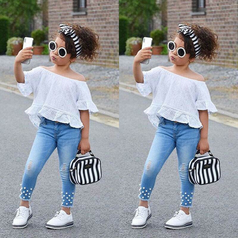 Shirt Shorts Girls Girl Kids Clothes For Baby Set Children - Mubimart