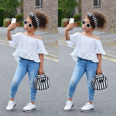 Shirt Shorts Girls Girl Kids Clothes For Baby Set Children - Mubimart -  