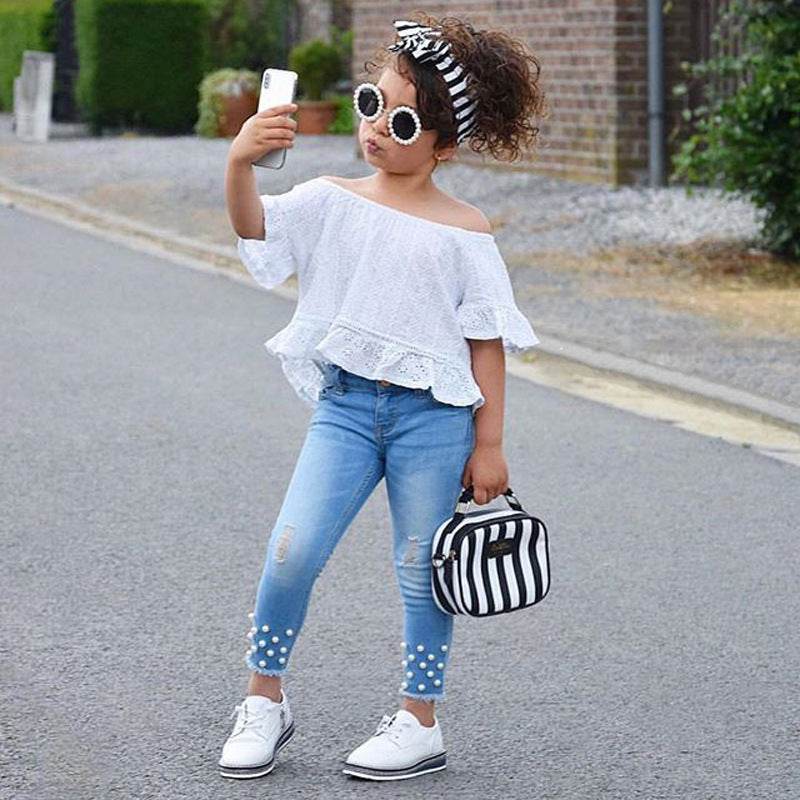 Shirt Shorts Girls Girl Kids Clothes For Baby Set Children - Mubimart