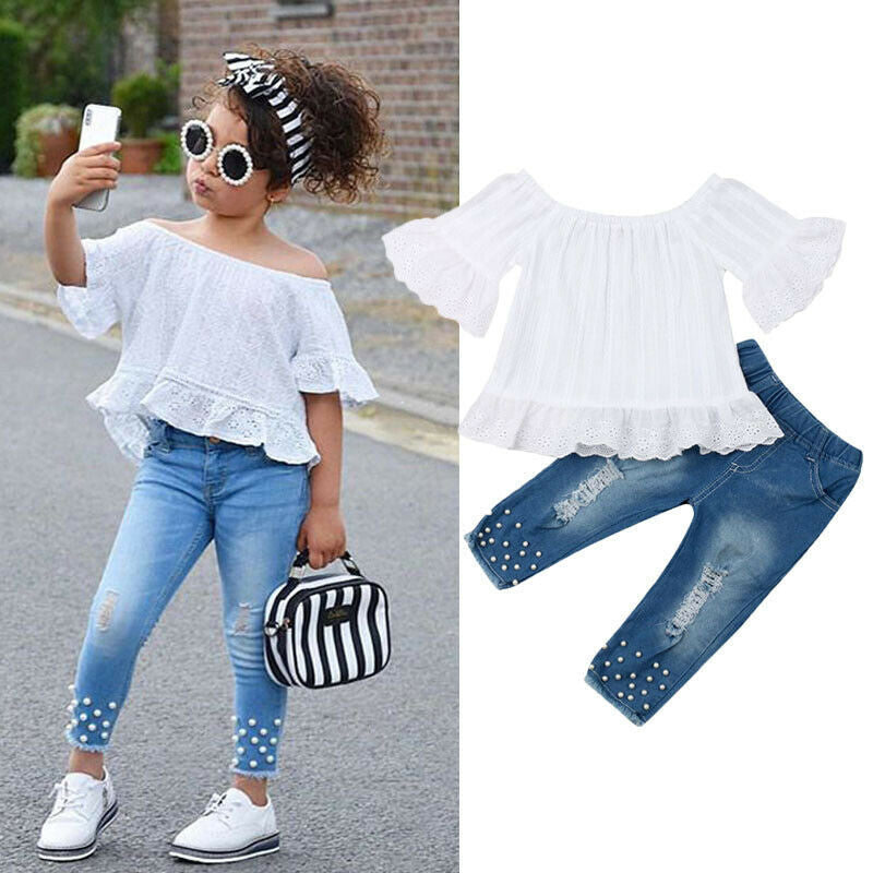 Shirt Shorts Girls Girl Kids Clothes For Baby Set Children - Mubimart -  