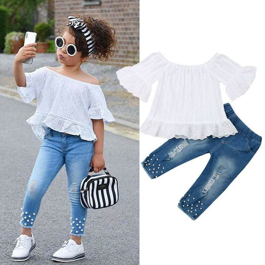 Shirt Shorts Girls Girl Kids Clothes For Baby Set Children - Mubimart