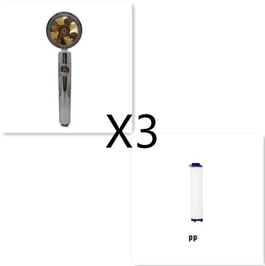Shower Head Water Saving Flow 360 Degrees Rotating With Small Fan ABS Rain High Pressure Spray Nozzle Bathroom Accessories - Mubimart