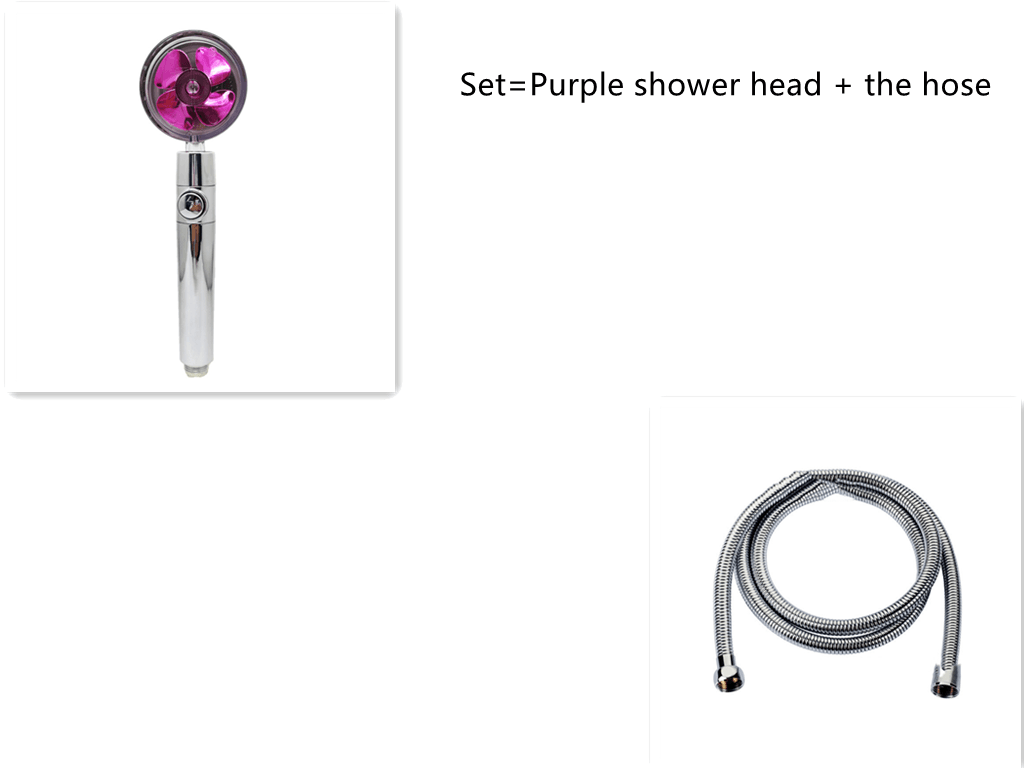 Shower Head Water Saving Flow 360 Degrees Rotating With Small Fan ABS Rain High Pressure Spray Nozzle Bathroom Accessories - Mubimart