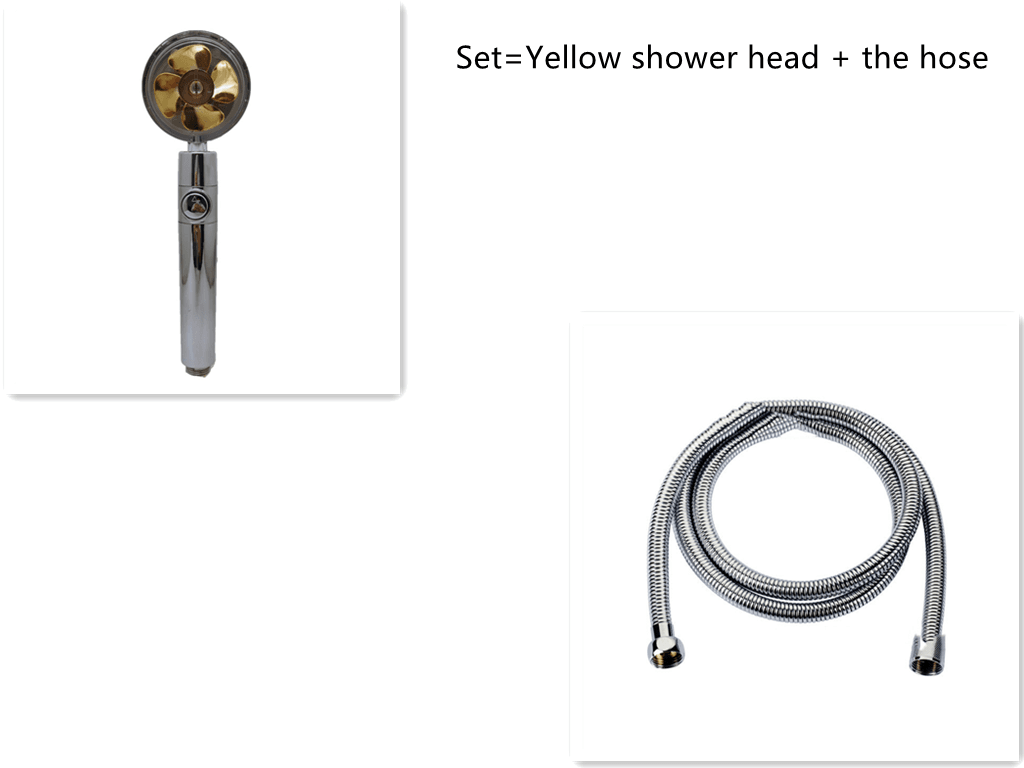 Shower Head Water Saving Flow 360 Degrees Rotating With Small Fan ABS Rain High Pressure Spray Nozzle Bathroom Accessories - Mubimart