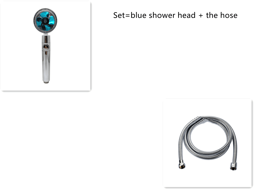 Shower Head Water Saving Flow 360 Degrees Rotating With Small Fan ABS Rain High Pressure Spray Nozzle Bathroom Accessories - Mubimart