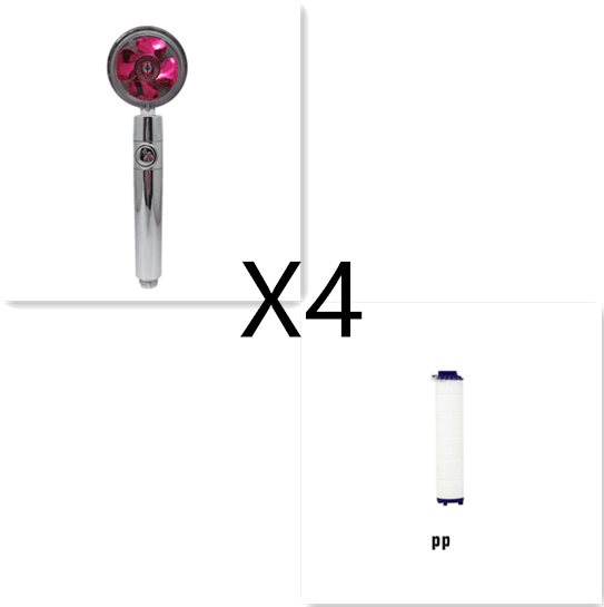 Shower Head Water Saving Flow 360 Degrees Rotating With Small Fan ABS Rain High Pressure Spray Nozzle Bathroom Accessories - Mubimart