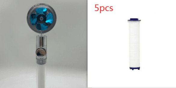 Shower Head Water Saving Flow 360 Degrees Rotating With Small Fan ABS Rain High Pressure Spray Nozzle Bathroom Accessories - Mubimart