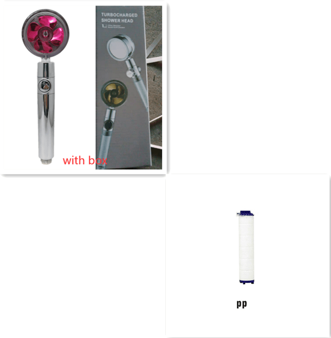 Shower Head Water Saving Flow 360 Degrees Rotating With Small Fan ABS Rain High Pressure Spray Nozzle Bathroom Accessories - Mubimart