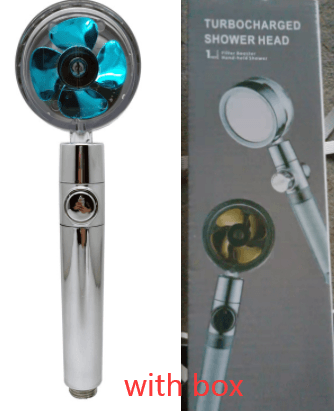Shower Head Water Saving Flow 360 Degrees Rotating With Small Fan ABS Rain High Pressure Spray Nozzle Bathroom Accessories - Mubimart