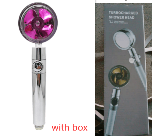 Shower Head Water Saving Flow 360 Degrees Rotating With Small Fan ABS Rain High Pressure Spray Nozzle Bathroom Accessories - Mubimart
