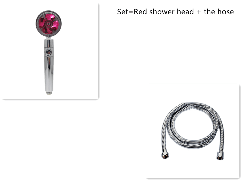 Shower Head Water Saving Flow 360 Degrees Rotating With Small Fan ABS Rain High Pressure Spray Nozzle Bathroom Accessories - Mubimart